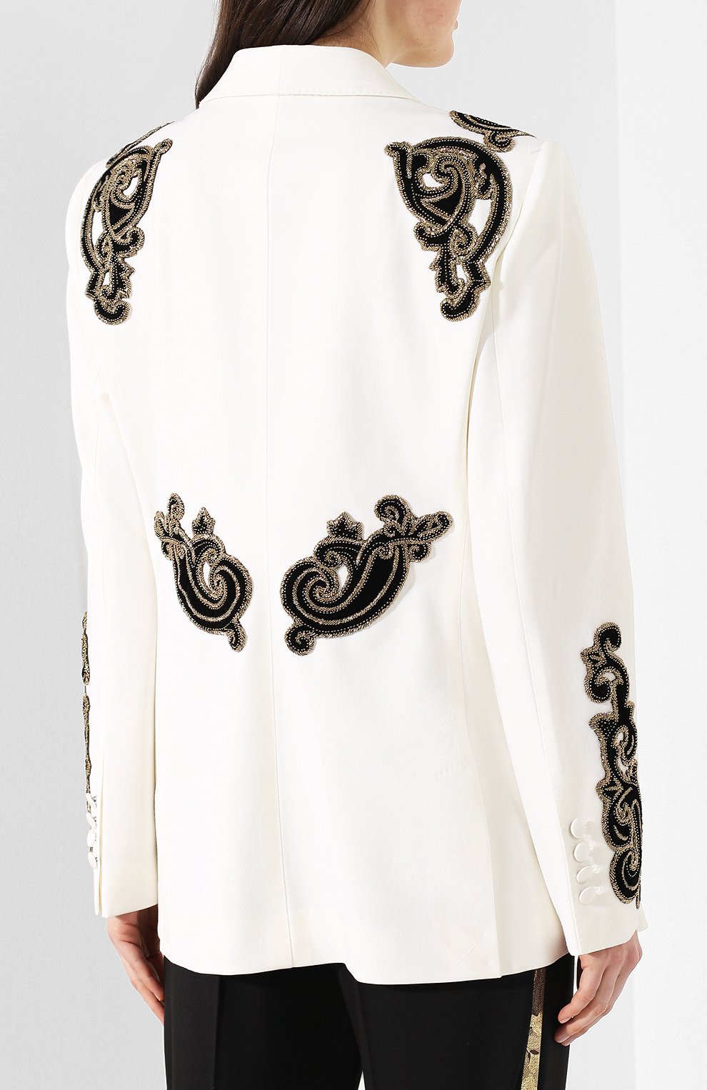 Шерстяной жакет DOLCE & GABBANA белого цвета по цене 624000 руб., арт. F295TZ/FUCCS, фото 4 Шерстяной жакет DOLCE & GABBANA, арт. F295TZ/FUCCS, фото 4