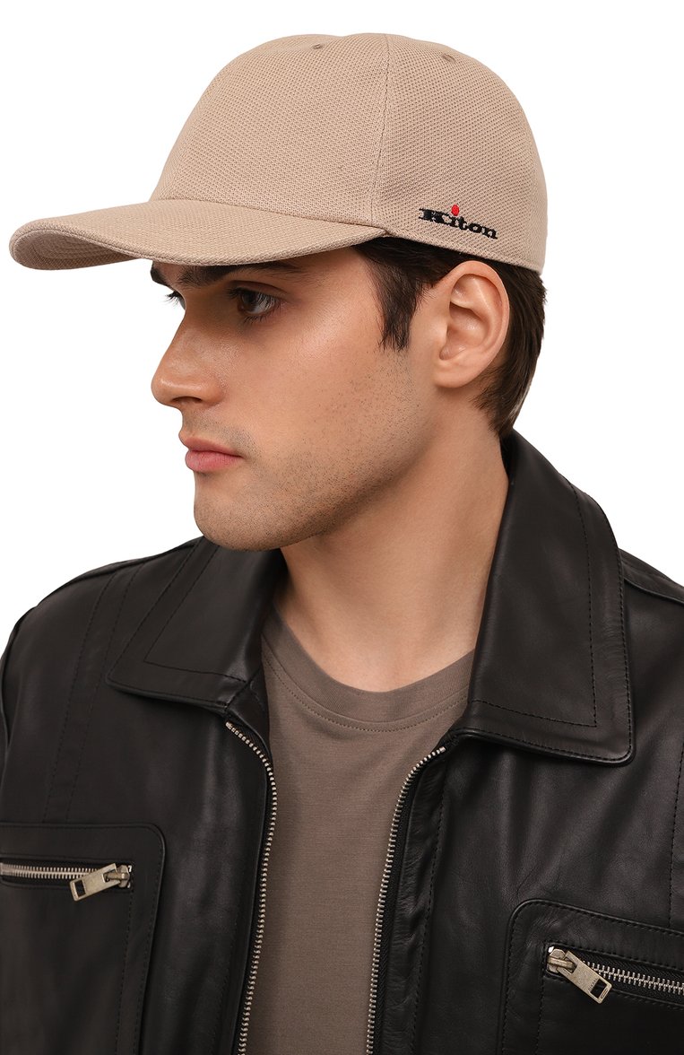 Мужская хлопковая бейсболка KITON бежевого цвета, арт. UCAPP25K0712D | Фото 2 (Материал сплава: Проставлено; Материал: Текстиль, Хлопок; Нос: Не проставлено)