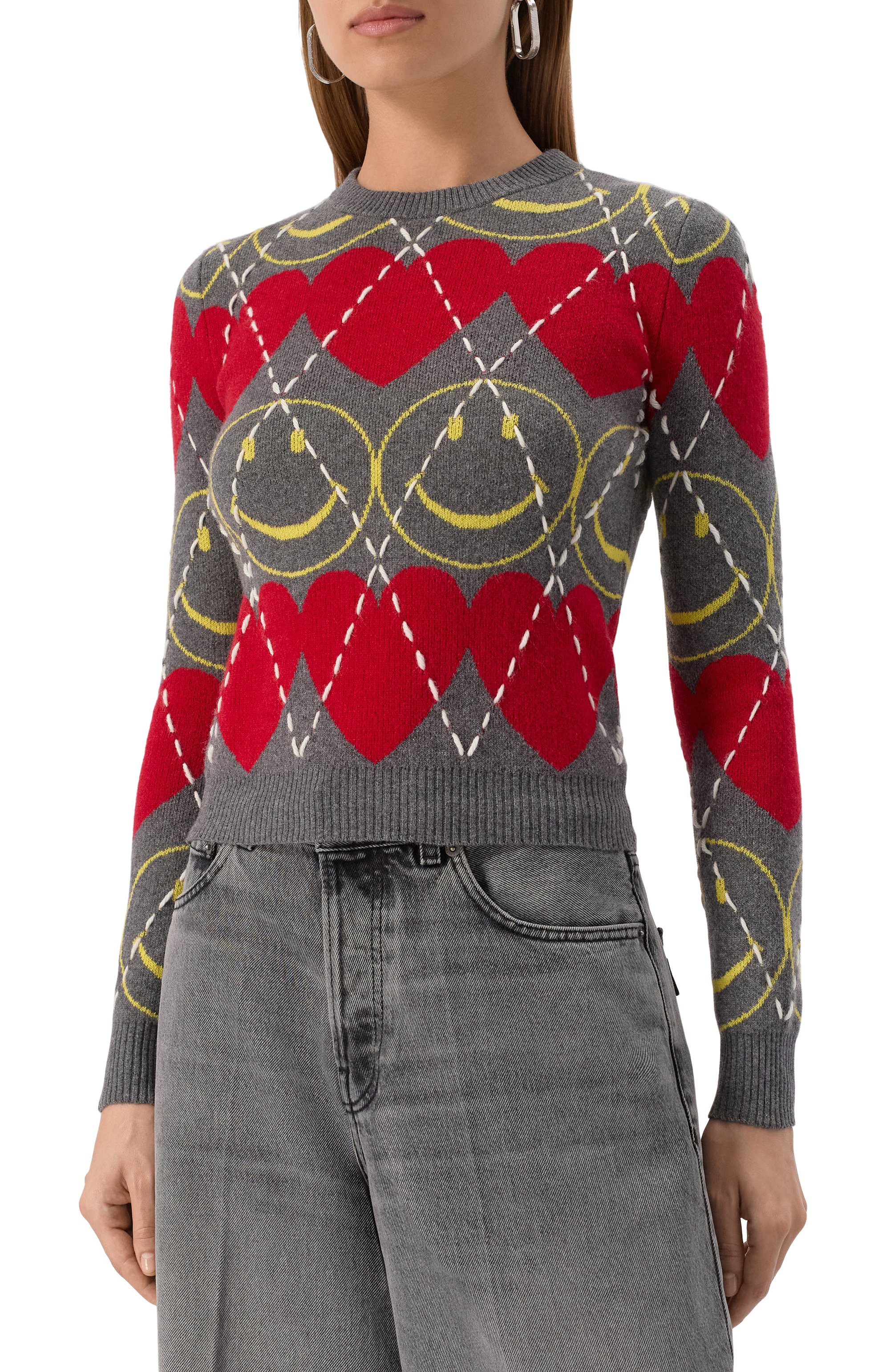 Пу�ловер из шерсти и вискозы moschino x smiley MOSCHINO, арт. A0923/5502, фото 3