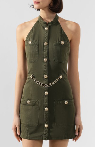 Платье BALMAIN хаки цвета по цене 118500 руб., арт. TF16070/C195, фото 3 Платье BALMAIN, арт. TF16070/C195, фото 3