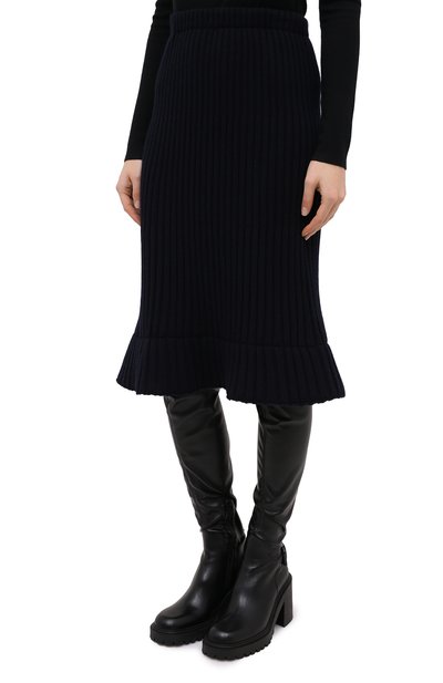 Кашемировая юбка TEGIN темно-синего цвета по цене 43000 руб., арт. FS4817, фото 3 Кашемировая юбка TEGIN, арт. FS4817, фото 3