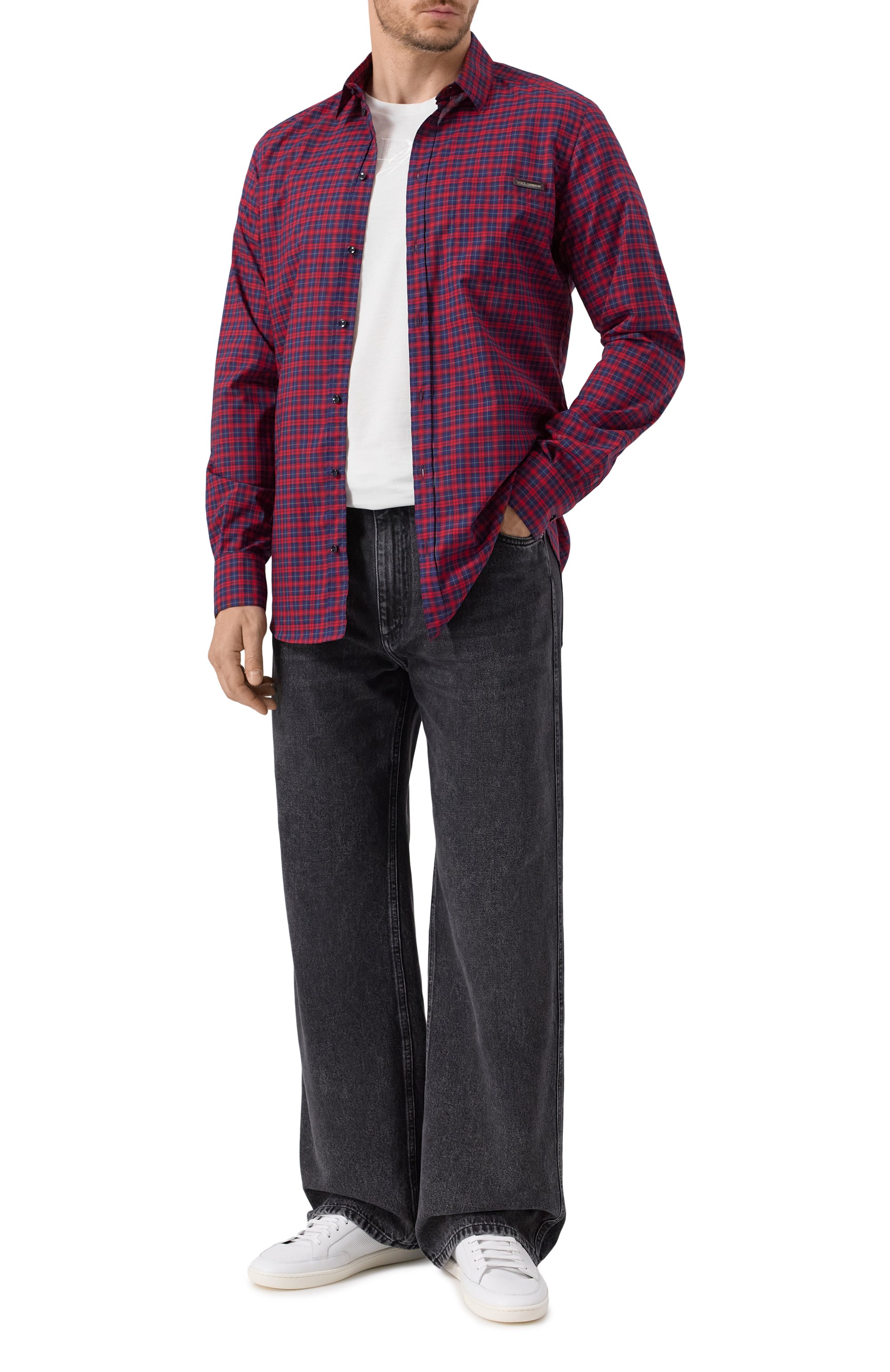 Хлопковая рубашка DOLCE & GABBANA разноцветного цвета по цене 98950 руб., арт. G5JZ9T/FQ5M3, фото 2 Хлопковая рубашка DOLCE & GABBANA, арт. G5JZ9T/FQ5M3, фото 2