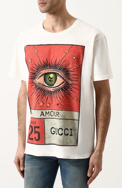 Хлопковая футболка с принтом GUCCI, арт. 493117/X3I31, фото 3
