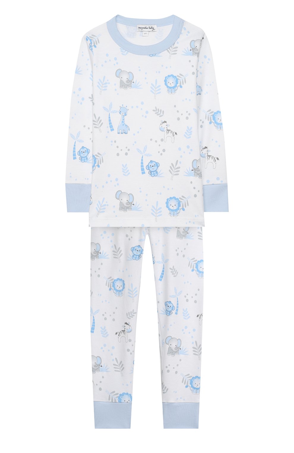 Хлопковая пижама MAGNOLIA BABY голубого цвета по цене 3490 руб., арт. 649-LP-LB., фото 1 Хлопковая пижама MAGNOLIA BABY, арт. 649-LP-LB., фото 1