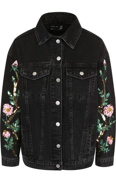 Джинсовая куртка свободного кроя с пайетками DALOOD, арт. NW0179X/BLACK, фото 1