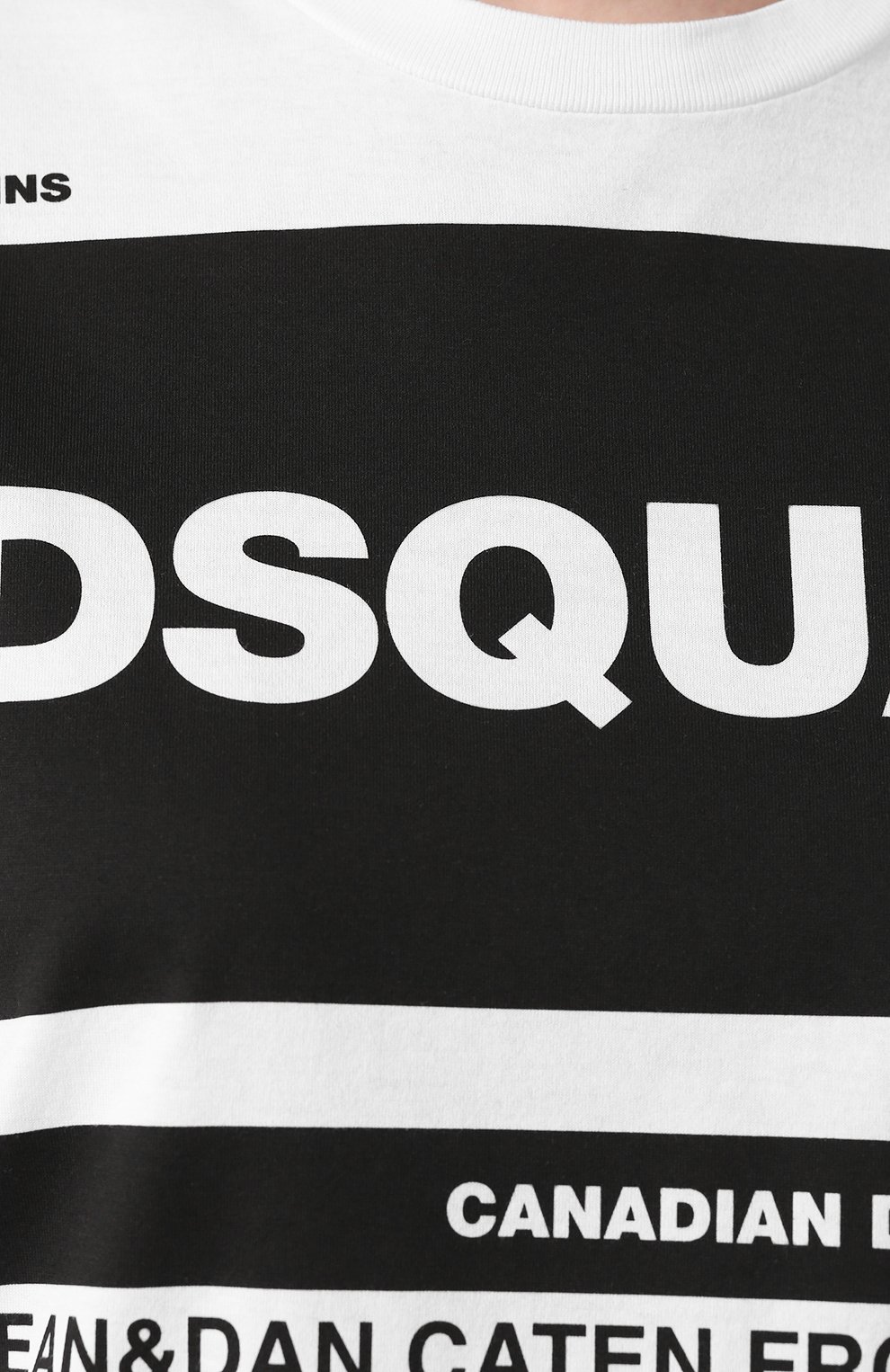 Хлопковая футболка DSQUARED2 белого цвета по цене 26450 руб., арт. S75GD0072/S22427, фото 5 Хлопковая футболка DSQUARED2, арт. S75GD0072/S22427, фото 5