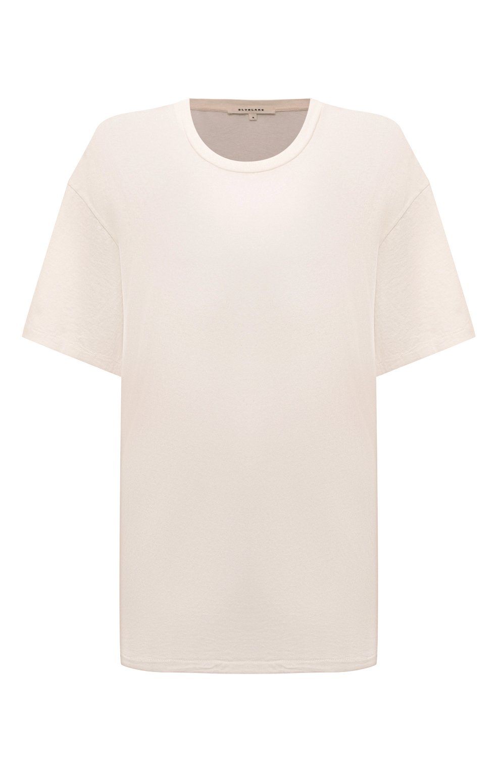 Хлопковая футболка SLVRLAKE кремового цвета по цене 19950 руб., арт. T0VT100PNATW/NATWHT, фото 1 Хлопковая футболка SLVRLAKE, арт. T0VT100PNATW/NATWHT, фото 1