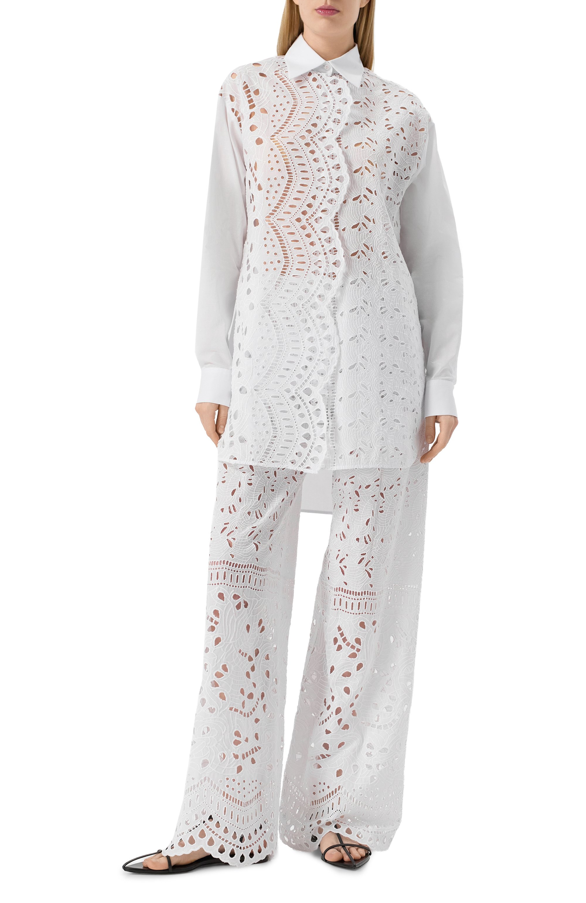 Хлопковая рубашка ERMANNO SCERVINO, арт. D464K613RXT, фото 2