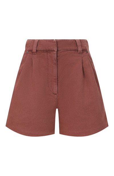 Женские шорты из хлопка и льна BRUNELLO CUCINELLI, арт. ML996P5761