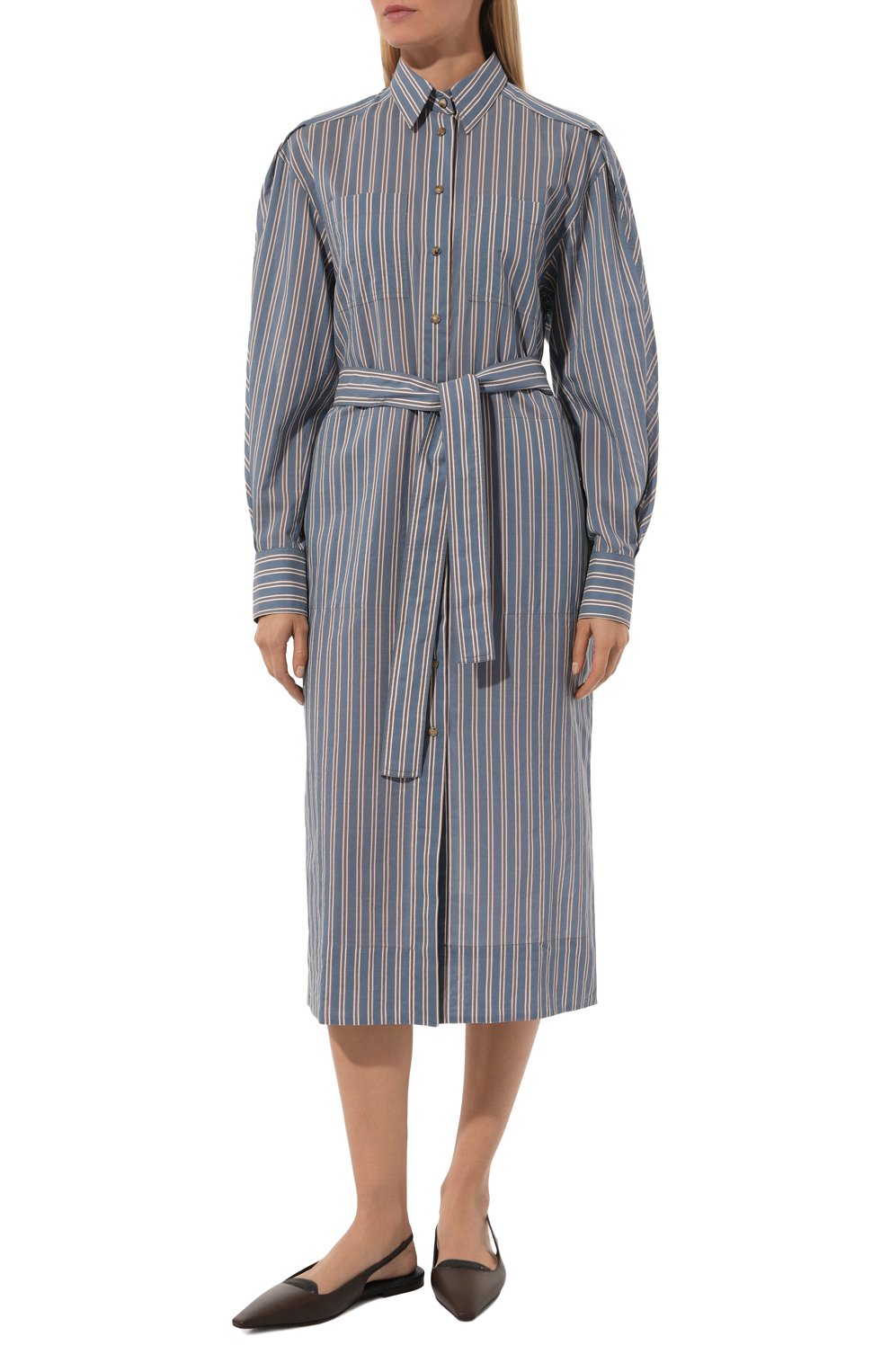 Платье из хлопка и шелка BRUNELLO CUCINELLI, арт. MP774AMG21, фото 3