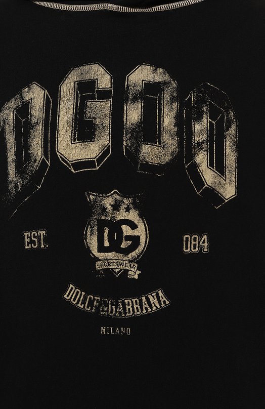 Хлопковое худи Dolce & Gabbana G9AJAT/G7NQC Чёрный  G9AJAT/G7NQC Фото 5