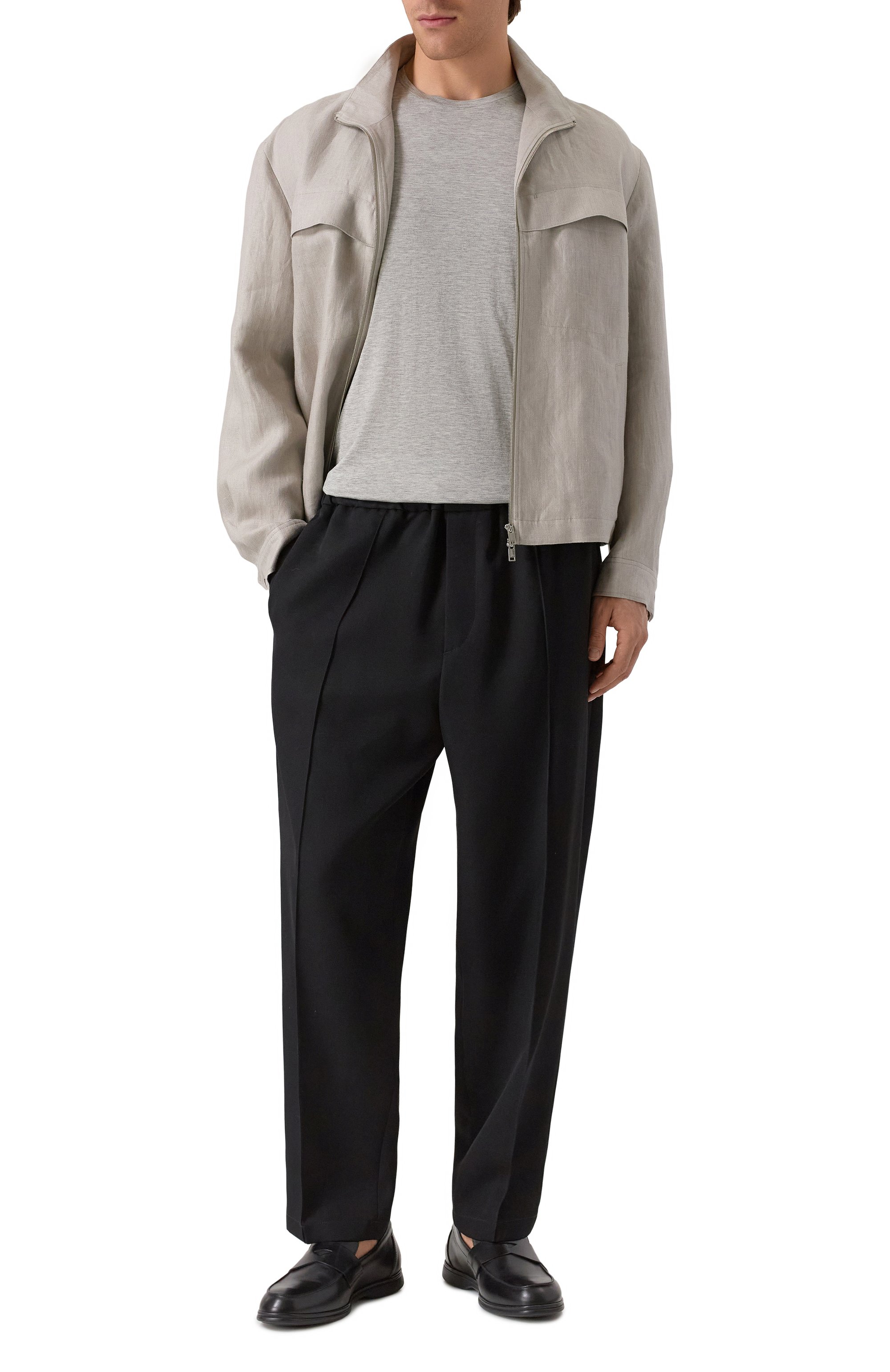 Футболка из шелка и хлопка 12 STOREEZ серого цвета по цене 17000 руб., арт. 132173, фото 2 Футболка из шелка и хлопка 12 STOREEZ, арт. 132173, фото 2