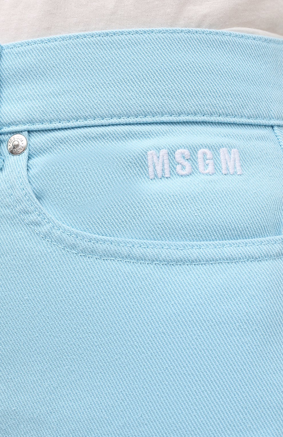 Джинсовая юбка MSGM голубого цвета по цене 21050 руб., арт. 3041MDD40TX 217282, фото 5 Джинсовая юбка MSGM, арт. 3041MDD40TX 217282, фото 5