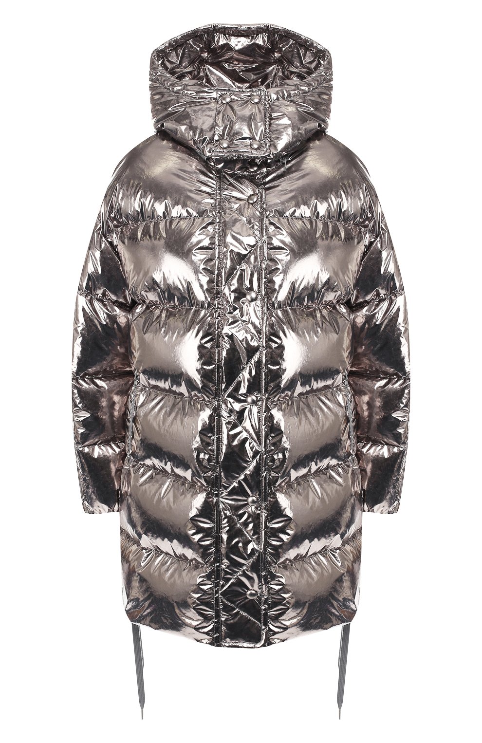 Пуховик с капюшоном REDVALENTINO серебряного цвета по цене 134500 руб., арт. RR3CPA05/CKY, фото 1 Пуховик с капюшоном REDVALENTINO, арт. RR3CPA05/CKY, фото 1
