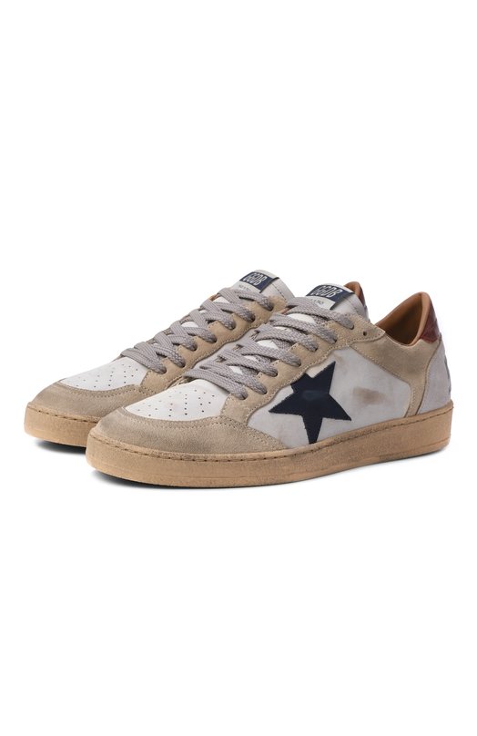 Кожаные кеды Ball Star Golden Goose Deluxe Brand GMF01034.F008127 Бежевый GMF01034.F008127