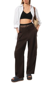Женские текстильные сабо GUCCI синего цвета, арт. 623212 2KQ00 | Фото 2 (Подошва: Платформа; Материал внешний: Текстиль)