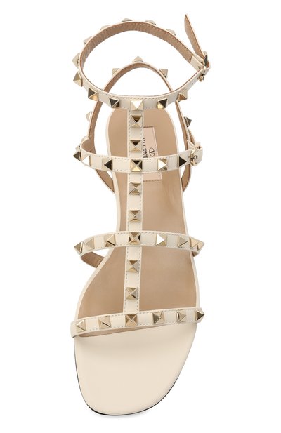 Кожаные сандалии rockstud VALENTINO молочного цвета по цене 65600 руб., арт. VW2S0A05/V0D, фото 5 Кожаные сандалии rockstud VALENTINO, арт. VW2S0A05/V0D, фото 5