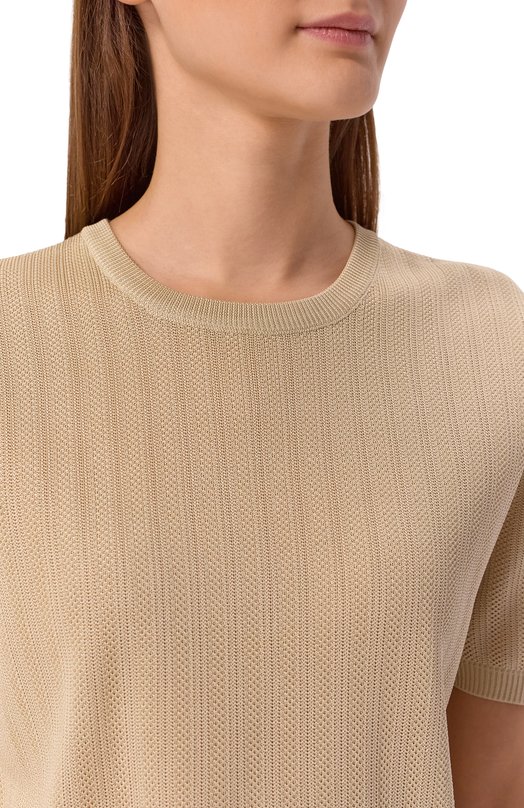 Шелковый пуловер Kiton D61785K0920 Бежевый  D61785K0920 Фото 5