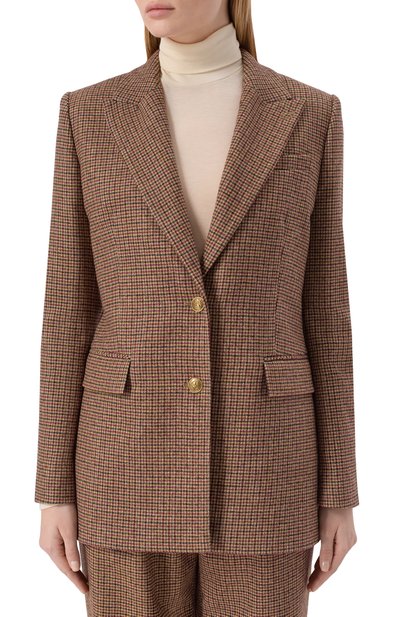 Шерстяной жакет THE KOOPLES коричневого цвета по цене 63100 руб., арт. FVES31013K, фото 3 Шерстяной жакет THE KOOPLES, арт. FVES31013K, фото 3