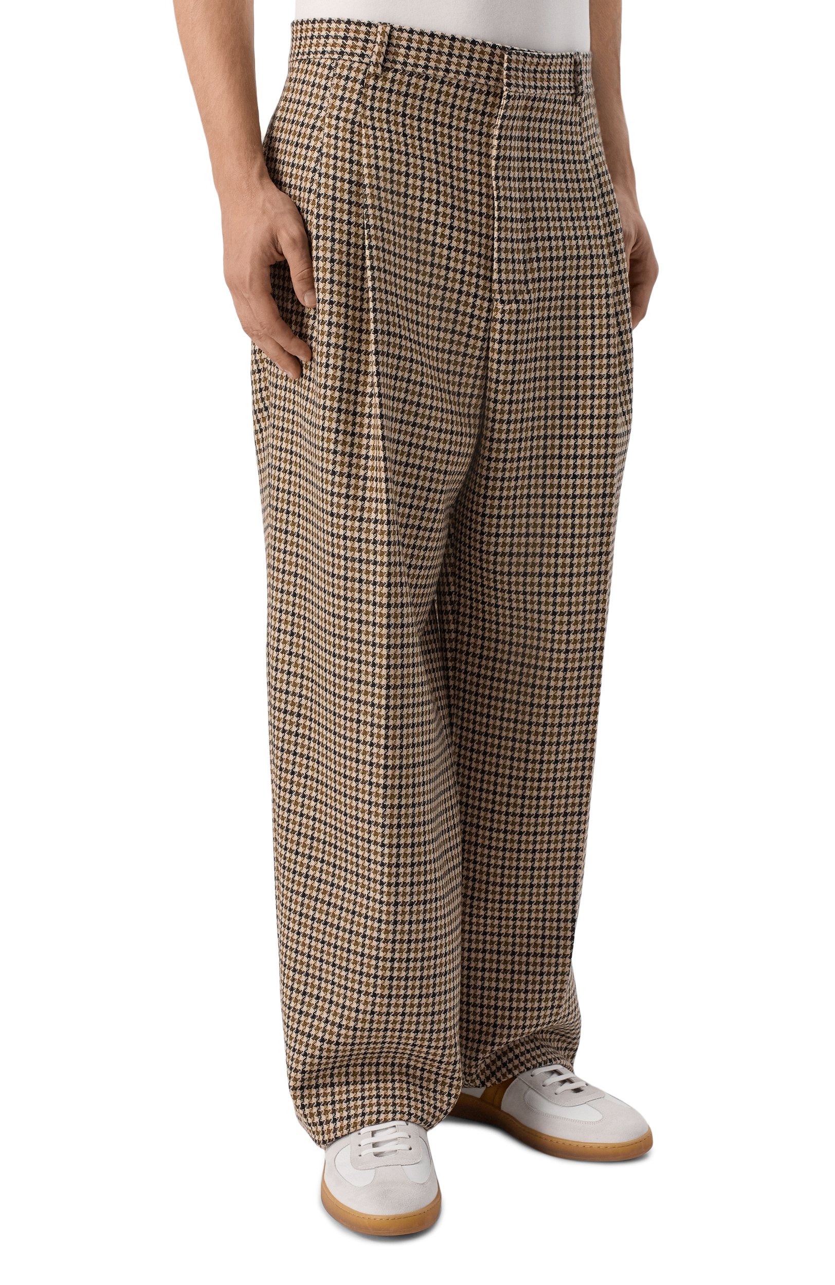 Шерстяные брюки EMPORIO ARMANI бежевого цвета по цене 92600 руб., арт. EM007122/TE23217, фото 3 Шерстяные брюки EMPORIO ARMANI, арт. EM007122/TE23217, фото 3