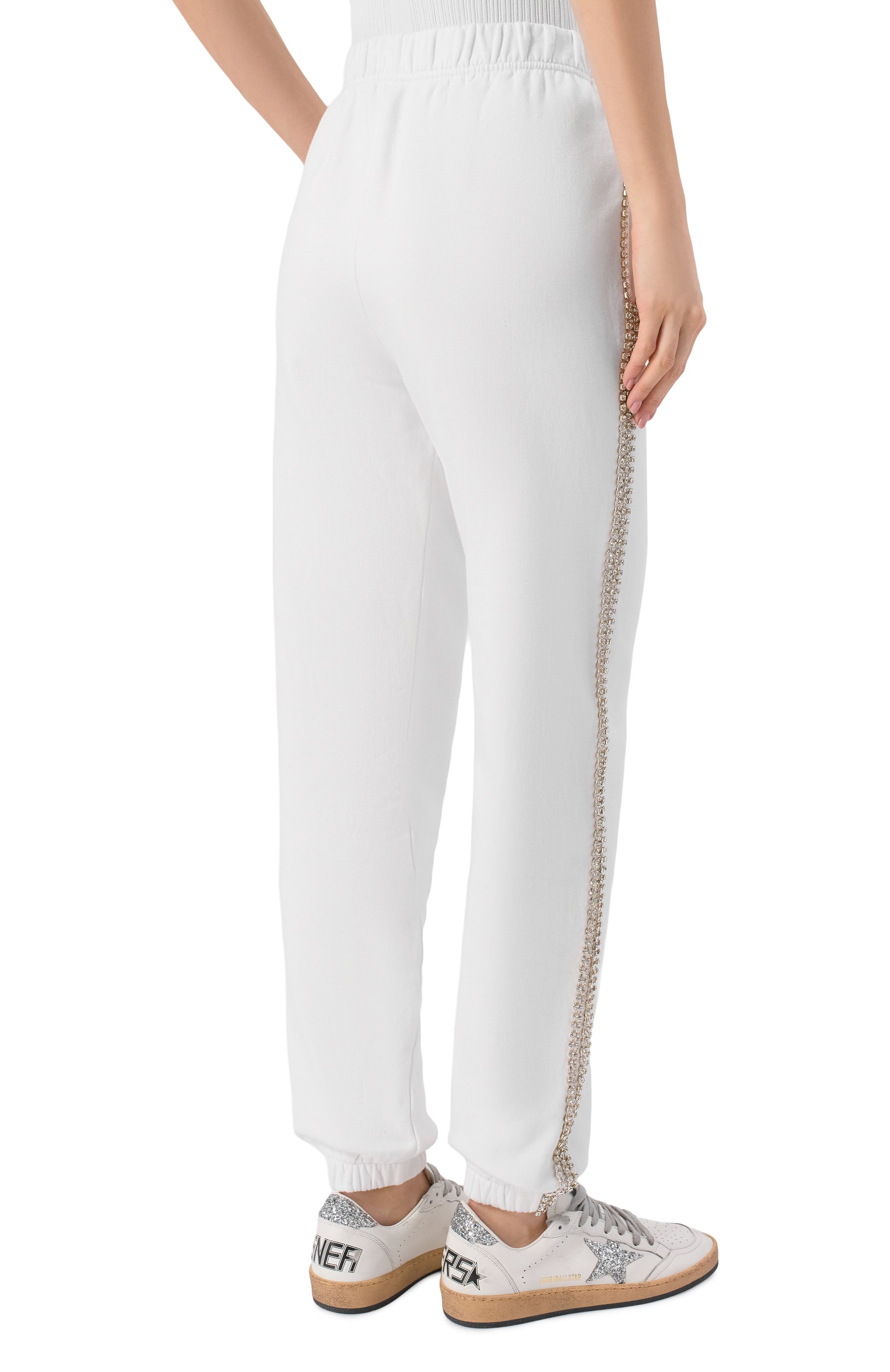 Хлопковые джоггеры с отделкой стразами PHILIPP PLEIN, арт. SAFC WJT2190 PTE004N, фото 4