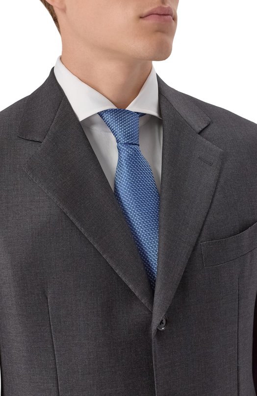 Шелковый галстук Kiton UCRVKLC06L3701 Синий  UCRVKLC06L3701 Фото 2