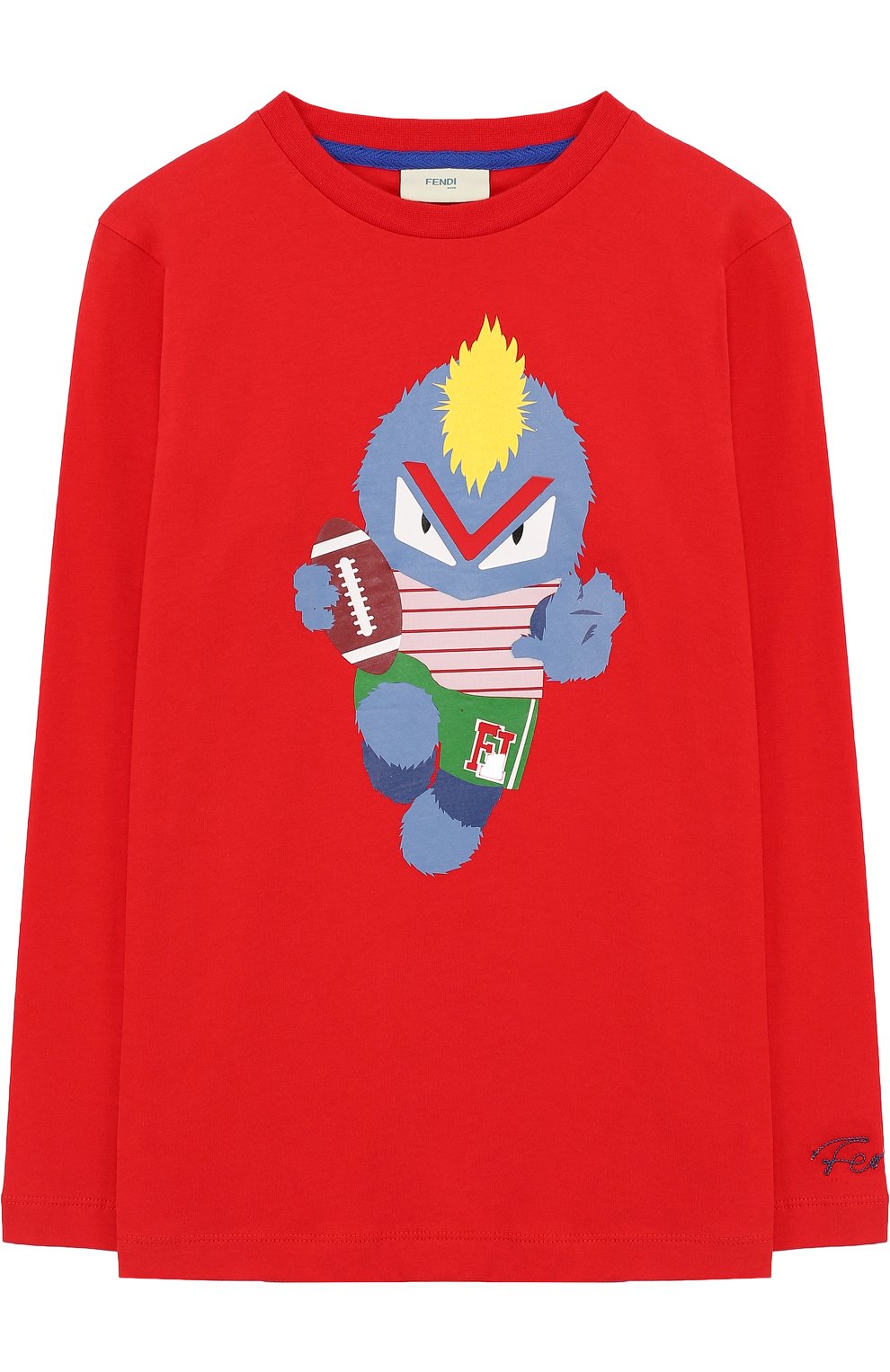 Хлопковый лонгслив с принтом FENDI, арт. JMI173/7AJ/10A-12A, фото 1