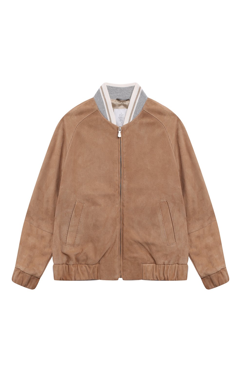 Кожаный бомбер ELEVENTY бежевого цвета по цене 79950 руб., арт. ES2Q37/Z1328/2-10, фото 1 Кожаный бомбер ELEVENTY, арт. ES2Q37/Z1328/2-10, фото 1