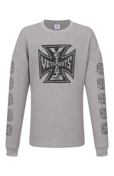 Мужская хлопковый лонгслив VETEMENTS, арт. ME76LS181G/1220 JERSEY