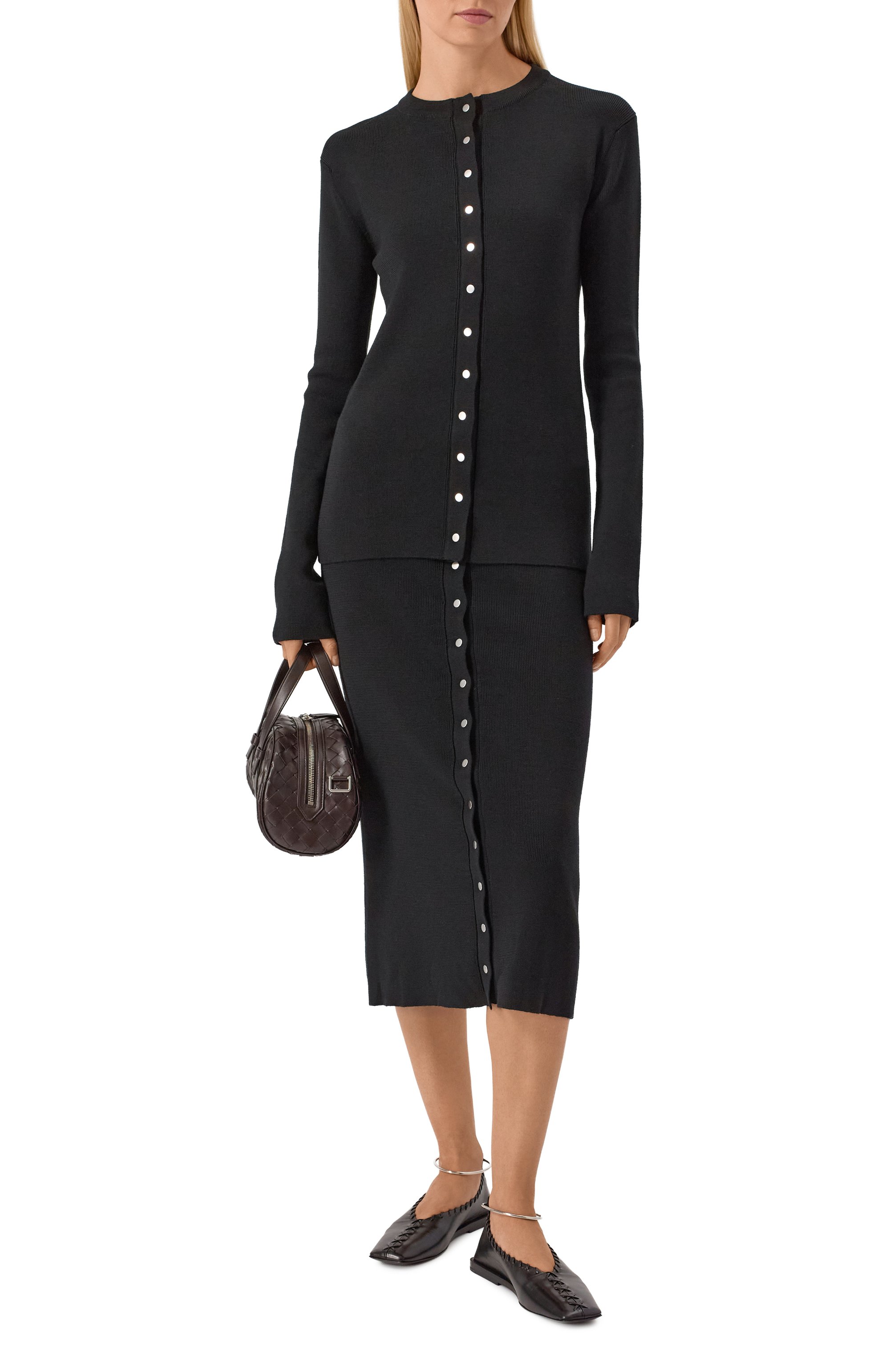 Шерстяной кардиган JIL SANDER черного цвета по цене 212500 руб., арт. J02HP0037/J14797, фото 2 Шерстяной кардиган JIL SANDER, арт. J02HP0037/J14797, фото 2