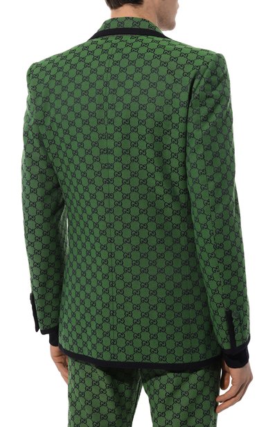 Хлопковый пиджак GUCCI зеленого цвета по цене 360000 руб., арт. 644367 ZKU09, фото 4 Хлопковый пиджак GUCCI, арт. 644367 ZKU09, фото 4