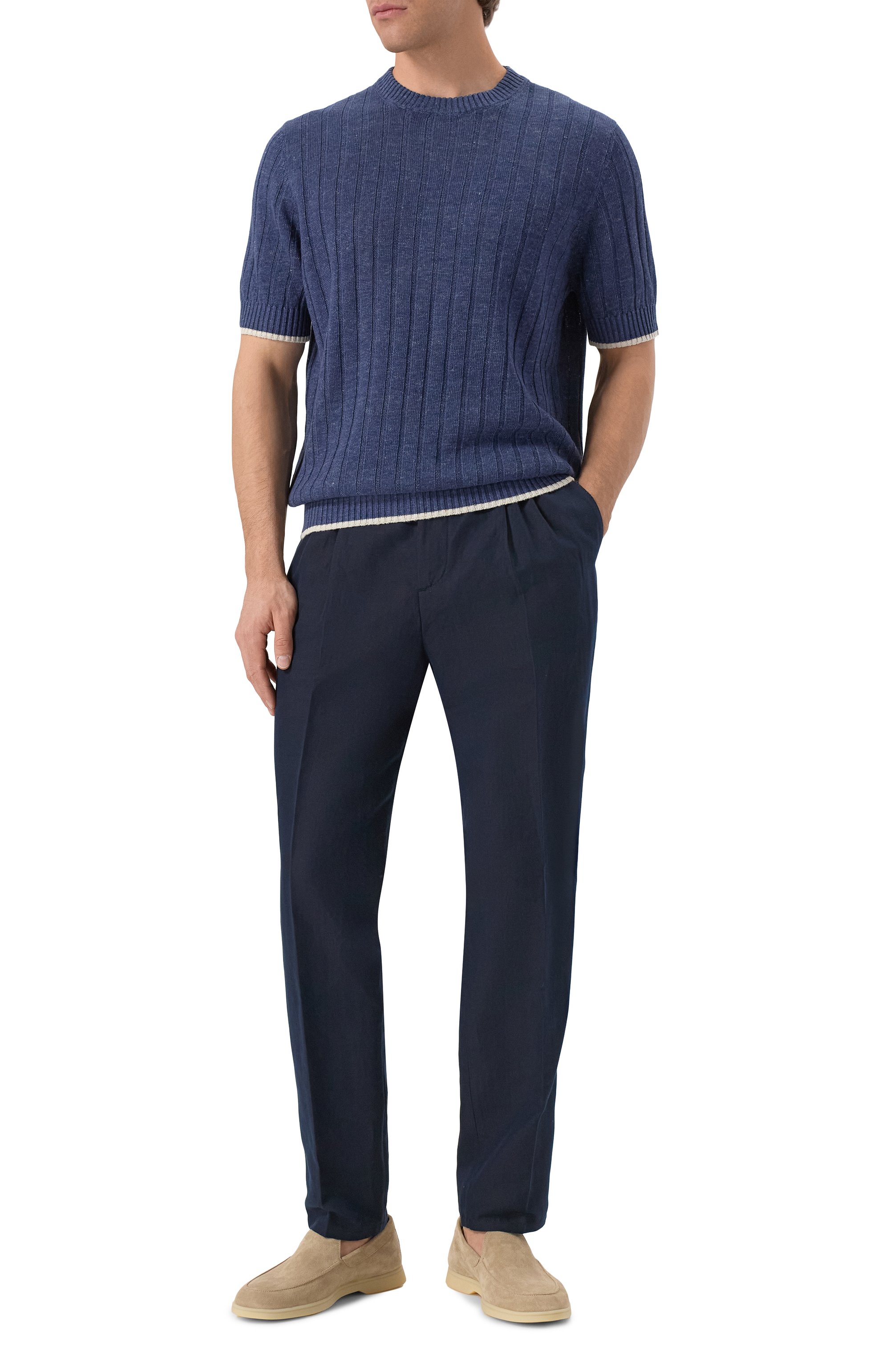 Брюки изо льна и хлопка BRUNELLO CUCINELLI, арт. MH255E1710, фото 2