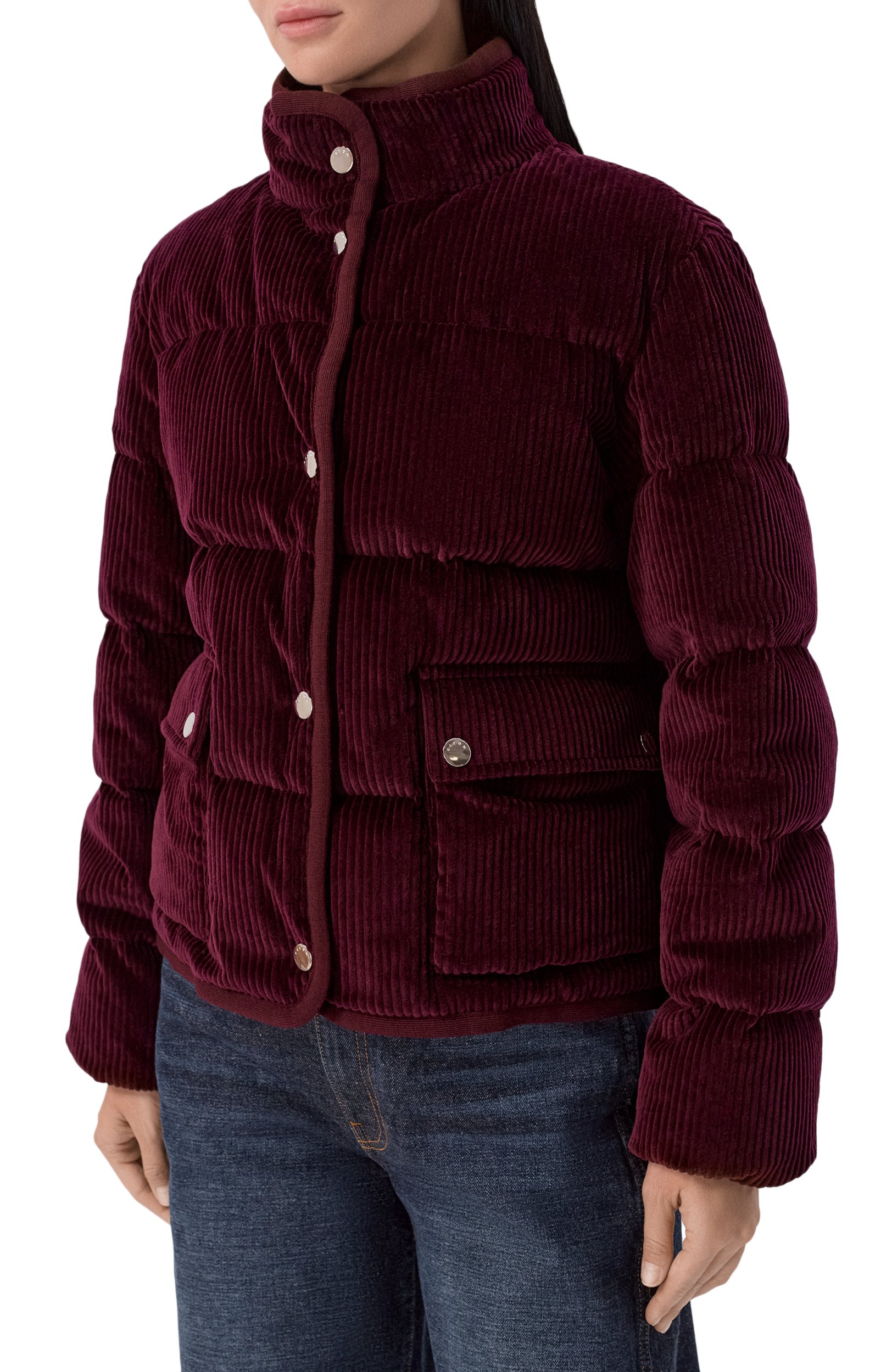 Вельветовый пуховик KITON бордового цвета по цене 444000 руб., арт. D62632K0557L, фото 3 Вельветовый пуховик KITON, арт. D62632K0557L, фото 3