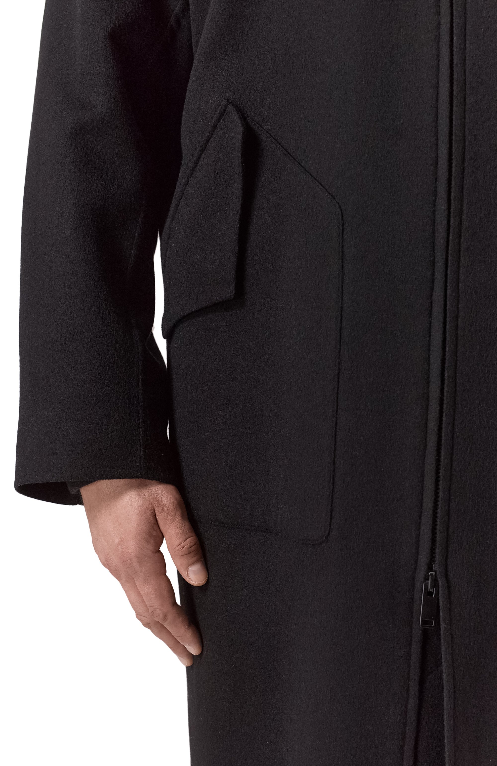 Кашемировое пальто MVST черного цвета по цене 483500 руб., арт. TXEKB-ES4245-4 BS/LC1598, фото 5 Кашемировое пальто MVST, арт. TXEKB-ES4245-4 BS/LC1598, фото 5