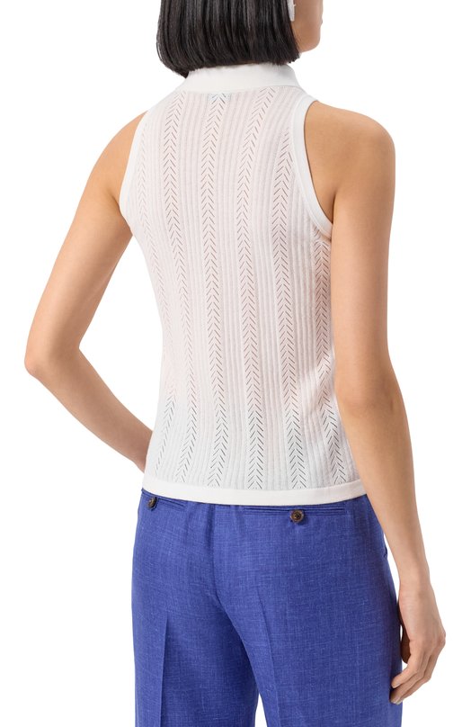 Хлопковое поло Kiton D5978700001 Белый  D5978700001 Фото 4