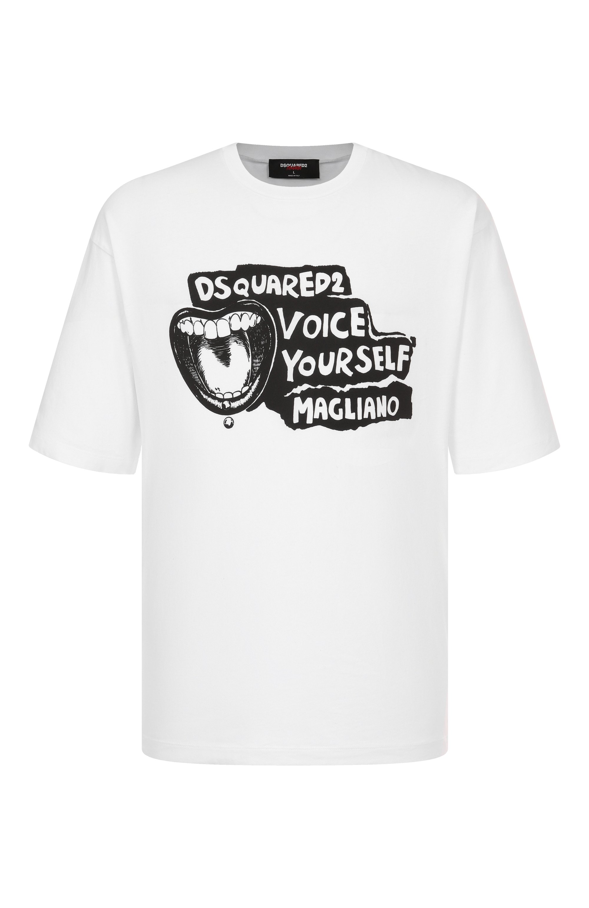 Хлопковая футболка dsquared2 x magliano DSQUARED2 белого цвета по цене 35500 руб., арт. S71GD1596/D20020, фото 1 Хлопковая футболка dsquared2 x magliano DSQUARED2, арт. S71GD1596/D20020, фото 1