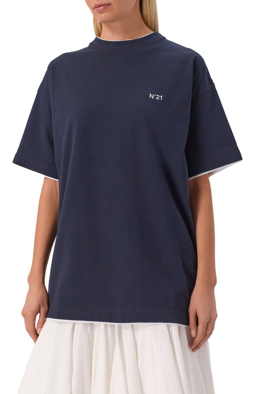 Хлопковая футболка N21 F072/4096 Синий  F072/4096 Фото 3