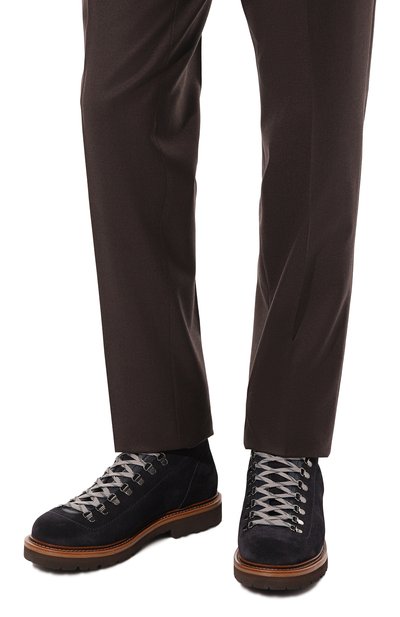 Замшевые хайкеры mountain BRUNELLO CUCINELLI темно-синего цвета по цене 138000 руб., арт. MZUPEB2208, фото 3 Замшевые хайкеры mountain BRUNELLO CUCINELLI, арт. MZUPEB2208, фото 3