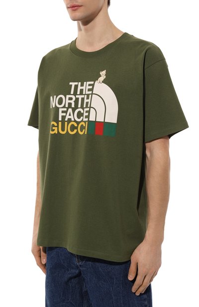 Хлопковая футболка the north face x gucci GUCCI, арт. 616036 XJDRD, фото 3