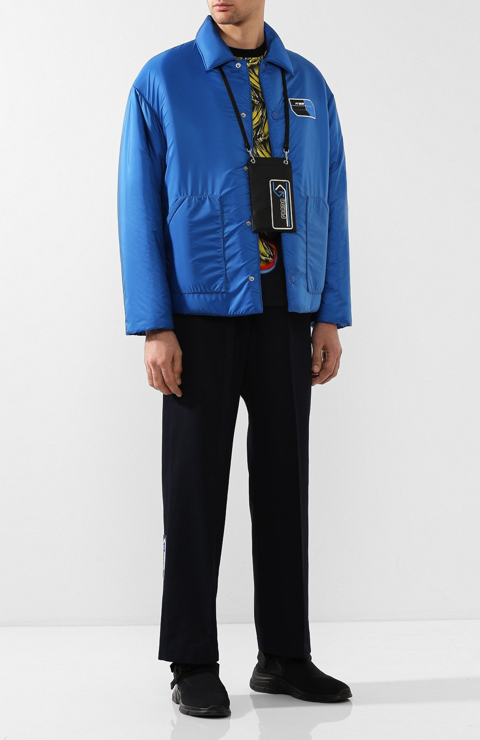 Пуховая куртка на кнопках с отложным воротником PRADA, арт. SGN901-1SAN-F0FC9, фото 2