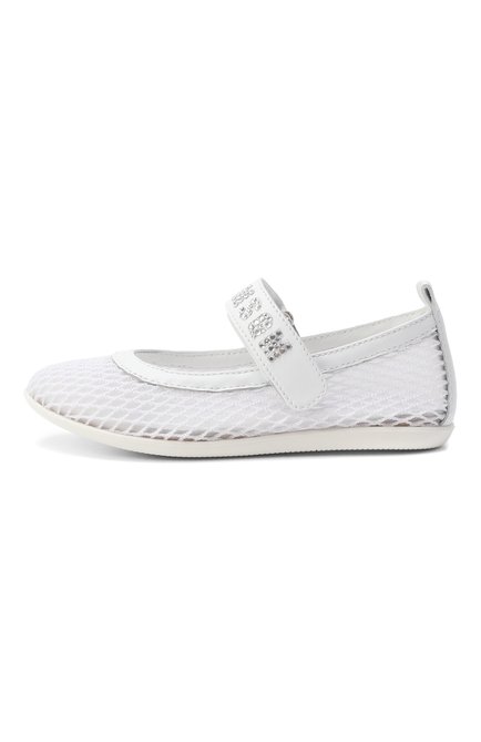 Детские балетки MSGM KIDS белого цвета, арт. 79807/VAR2/28-35 | Фото 2 (Нос: Не проставлено; Материал внешний: Натуральная кожа, Текстиль; Материал сплава: Проставлено; Материал внутренний: Натуральная кожа)