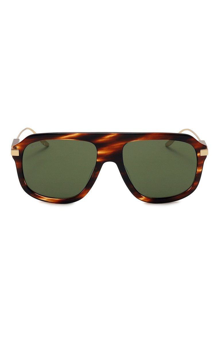 Женские солнцезащитные очки GUCCI коричневого цвета, арт. GG1309S 007 | Фото 4 (Нос: Не проставлено; Региональные ограничения белый список (Axapta Mercury): Не проставлено; Материал: Пластик, Металл; Тип очков: С/з; Кросс-КТ: С/з-унисекс; Очки форма: Авиаторы; Оптика Гендер: оптика-унисекс)
