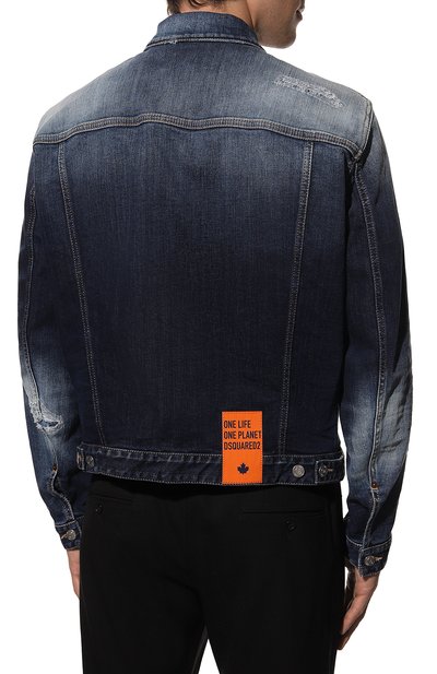Джинсовая куртка DSQUARED2 синего цвета по цене 78150 руб., арт. S78AN0050/S30819, фото 4 Джинсовая куртка DSQUARED2, арт. S78AN0050/S30819, фото 4