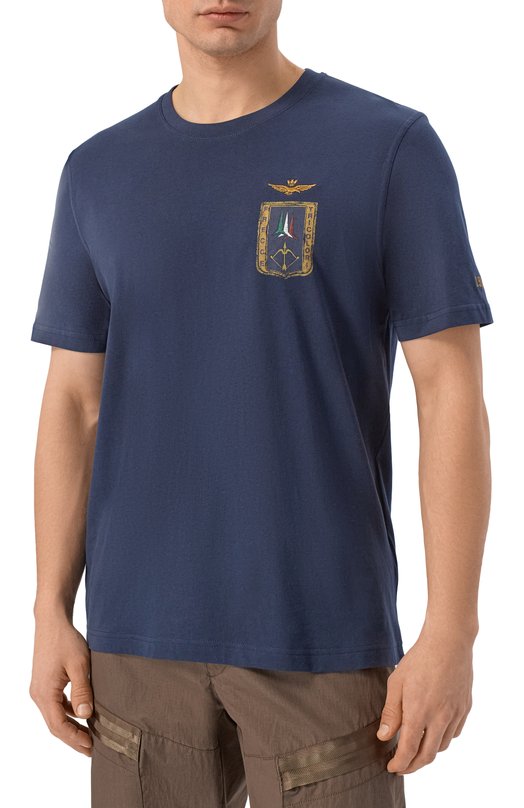 Хлопковая футболка Aeronautica Militare TS2534UJ00641 Синий  TS2534UJ00641 Фото 3