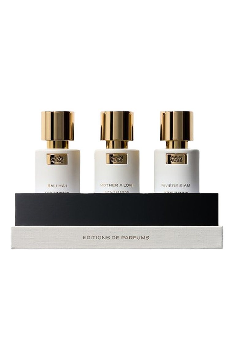 Парфюмерный набор "флораль": mother x love, bali h’ai, rivière siam (3x15ml) MAISON DE L`ASIE бесцветного цвета, арт. 8885020800302 | Фото 1 (Нос: Не проставлено; Региональные ограничения белый список (Axapta Mercury): Не проставлено; Тип аромата: Цветочный, Кожаный; Косметика кросс-кт: Парфюмерия У; Ограничения доставки: flammable)