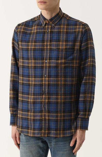 Рубашка в клетку из смеси хлопка и вискозы GUCCI, арт. 468563/Z461F, фото 3