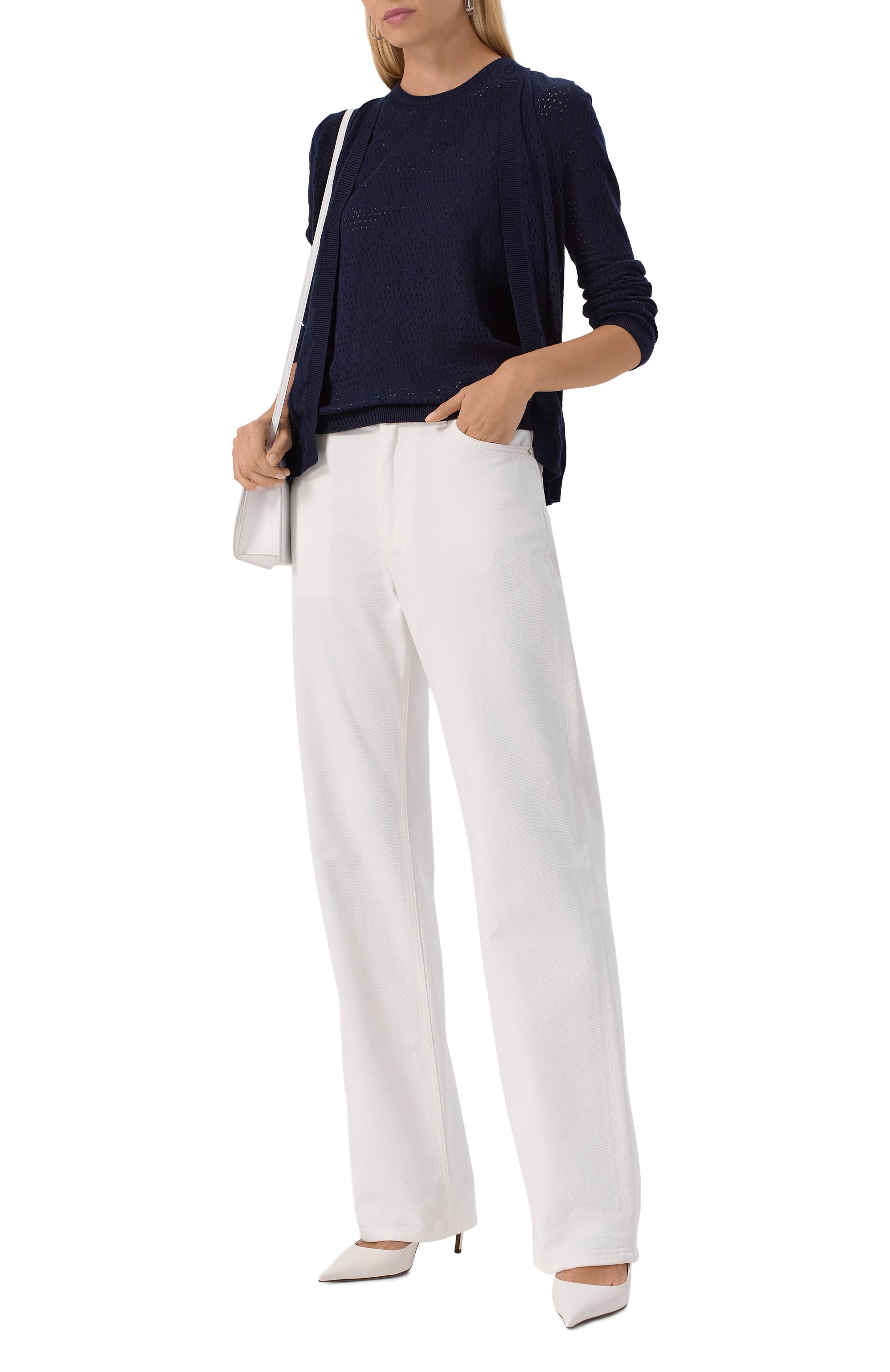 Хлопковый топ MVST синего цвета по цене 75250 руб., арт. WS60-1531MU, фото 2 Хлопковый топ MVST, арт. WS60-1531MU, фото 2