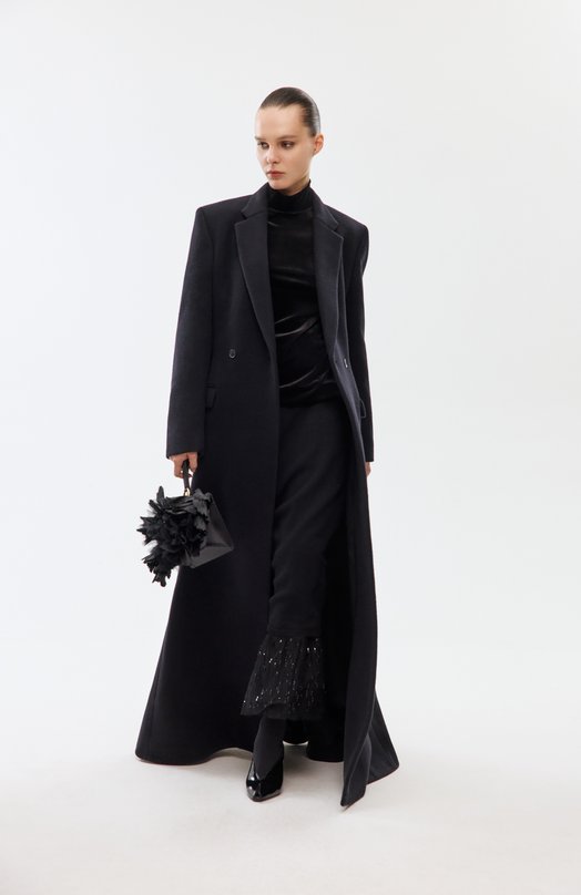 Шерстяное пальто Balenciaga 850599/TTU07 Чёрный  850599/TTU07 Фото 6