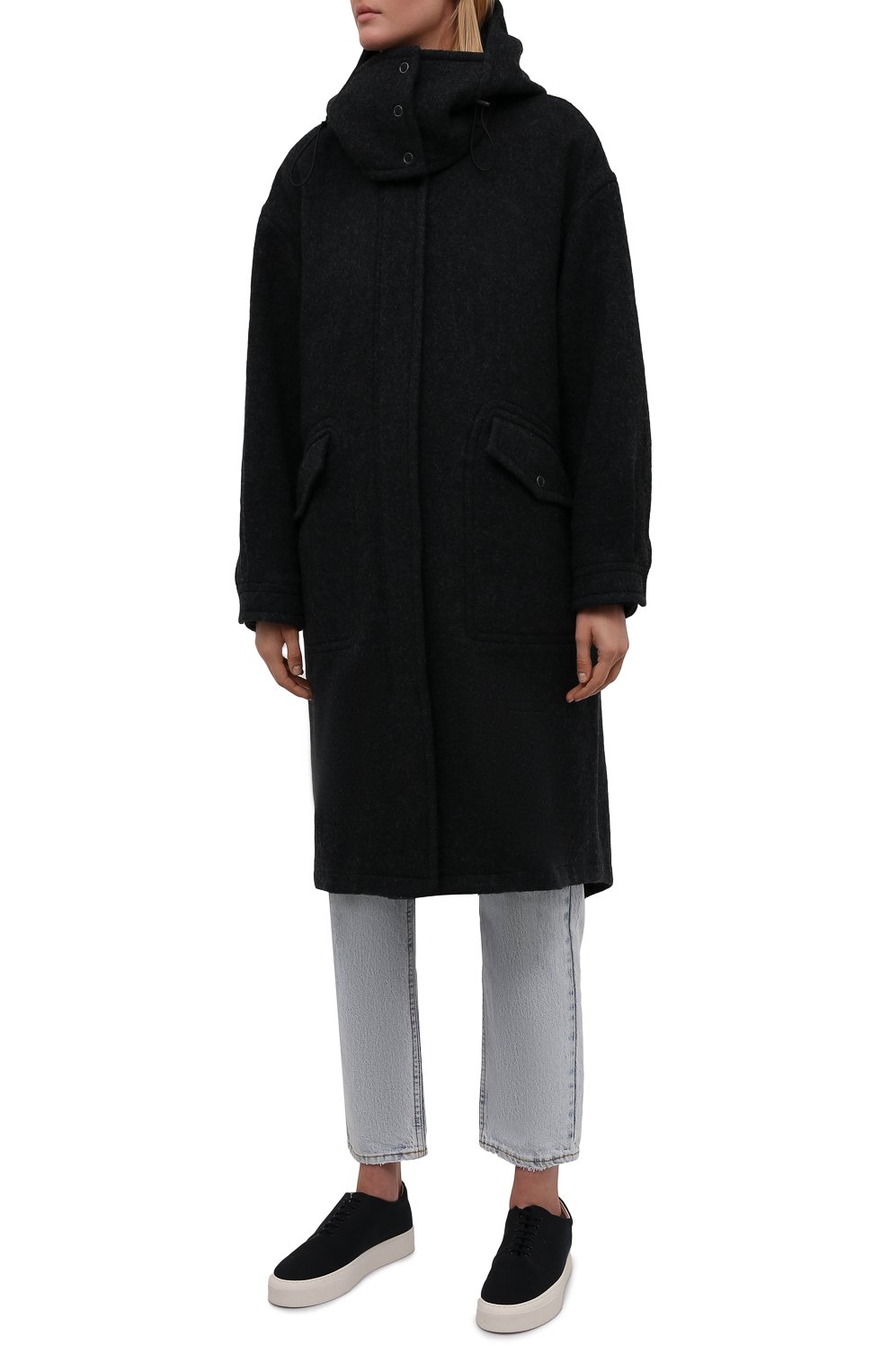Шерстяная парка KENZO темно-серого цвета по цене 119500 руб., арт. FB62MA0469CB, фото 4 Шерстяная парка KENZO, арт. FB62MA0469CB, фото 4