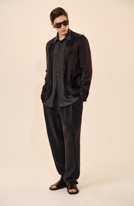 Кожаные шлепанцы Giorgio Armani X2P097/XF731 Чёрный  X2P097/XF731 Фото 7